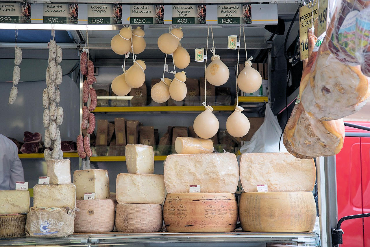 A tempting selection of artisan cheeses